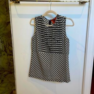Navy and white Tory Burch sleeveless tunic